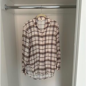 MAJE PLAID DRESS SHIRT BLOUSE